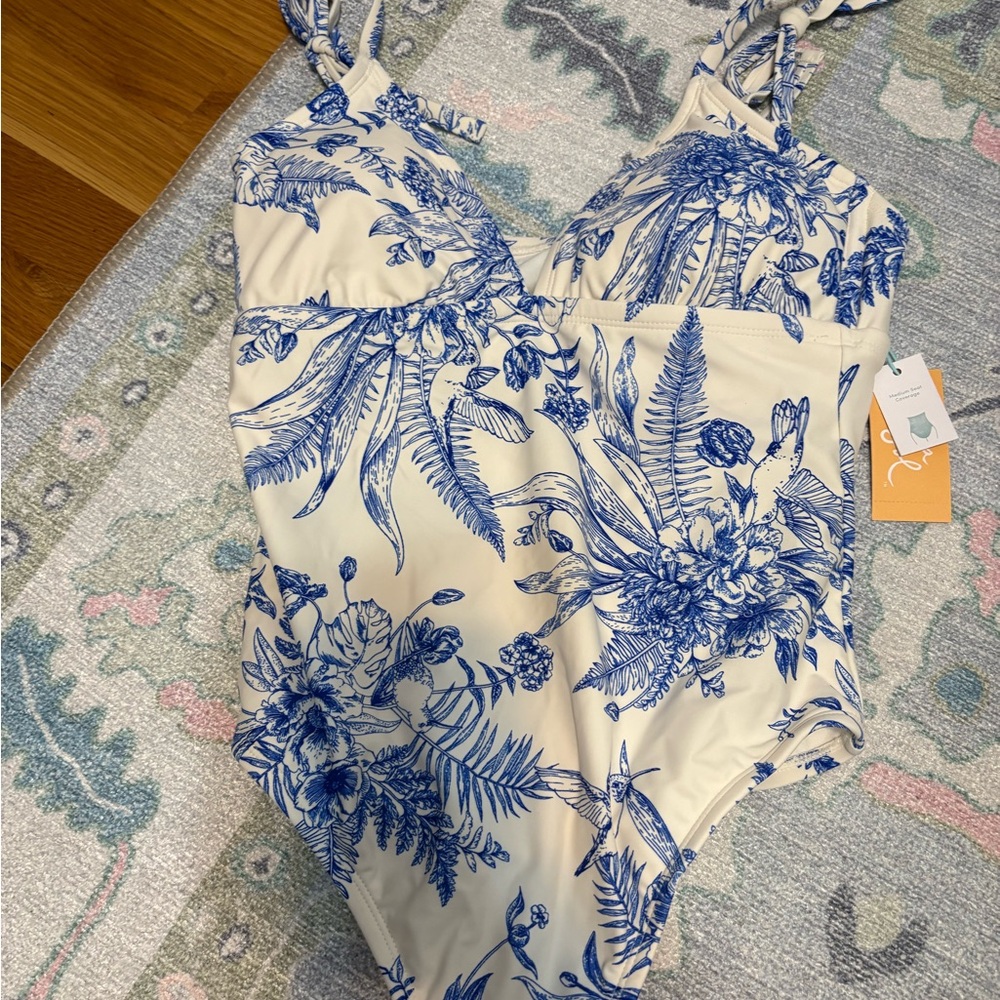 Kona Sol Blue and White Swimwear